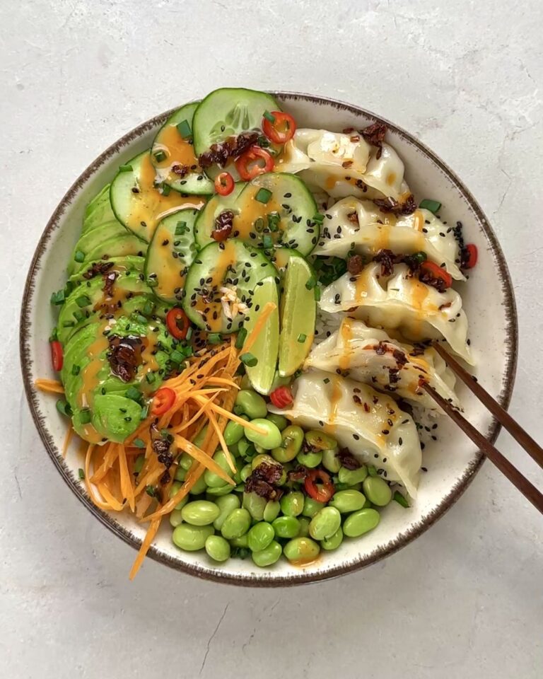 Rice bowl med kycklinggyoza